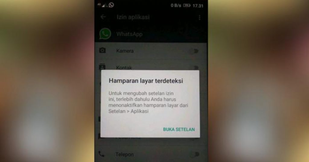 Hamparan Layar Terdeteksi