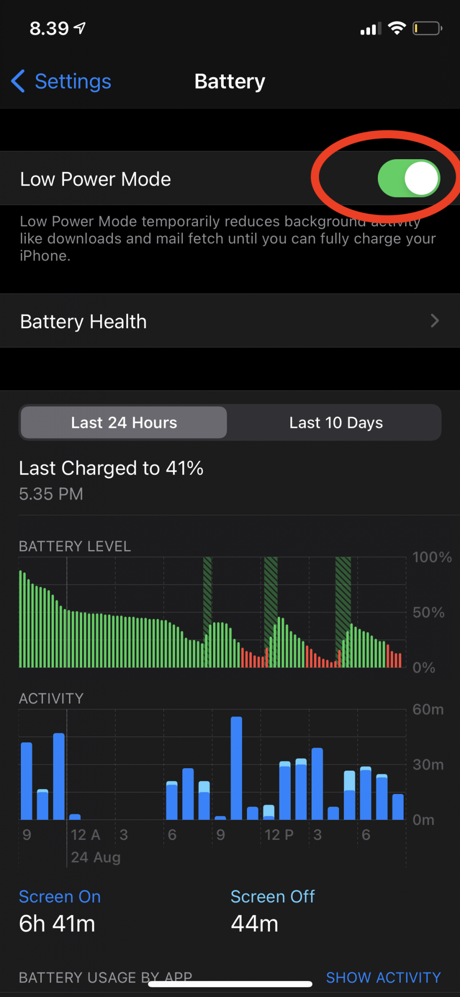 Low power mode