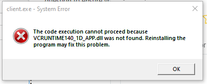 Solusi Untuk Error Vc Runtime 140 dll Was Not Found
