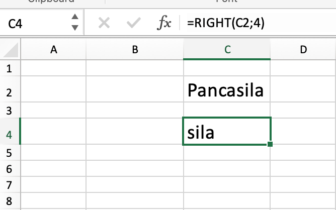 fungsi string pada excel