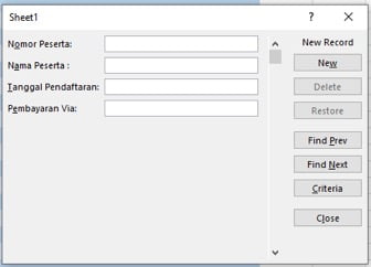 Cara Membuat Form di Excel