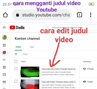 Cara Ganti Judul Video di YouTube