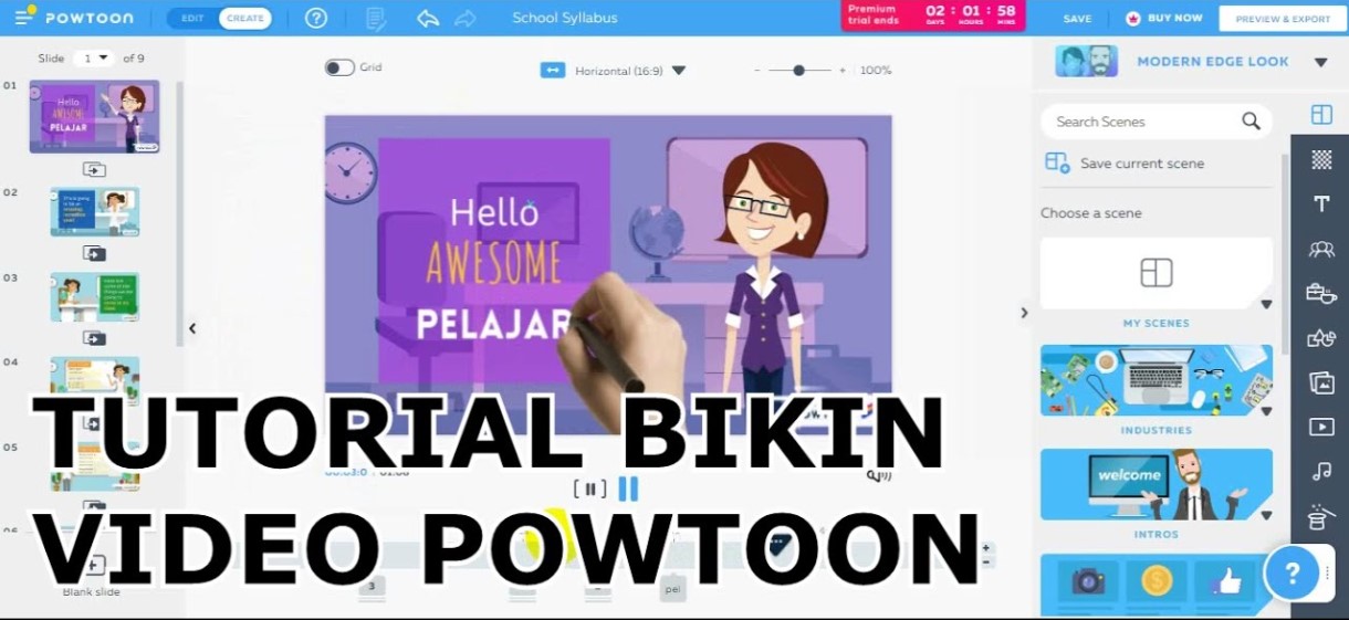 cara edit video dengan Powtoon