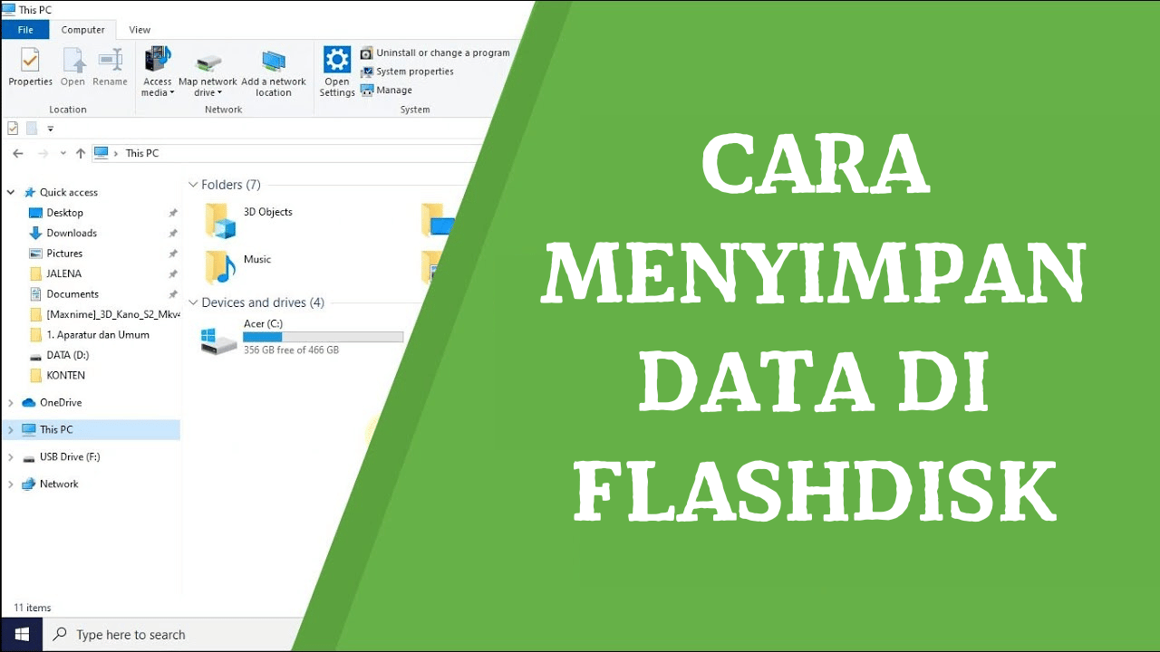 Cara Menyimpan Data di Flashdisk